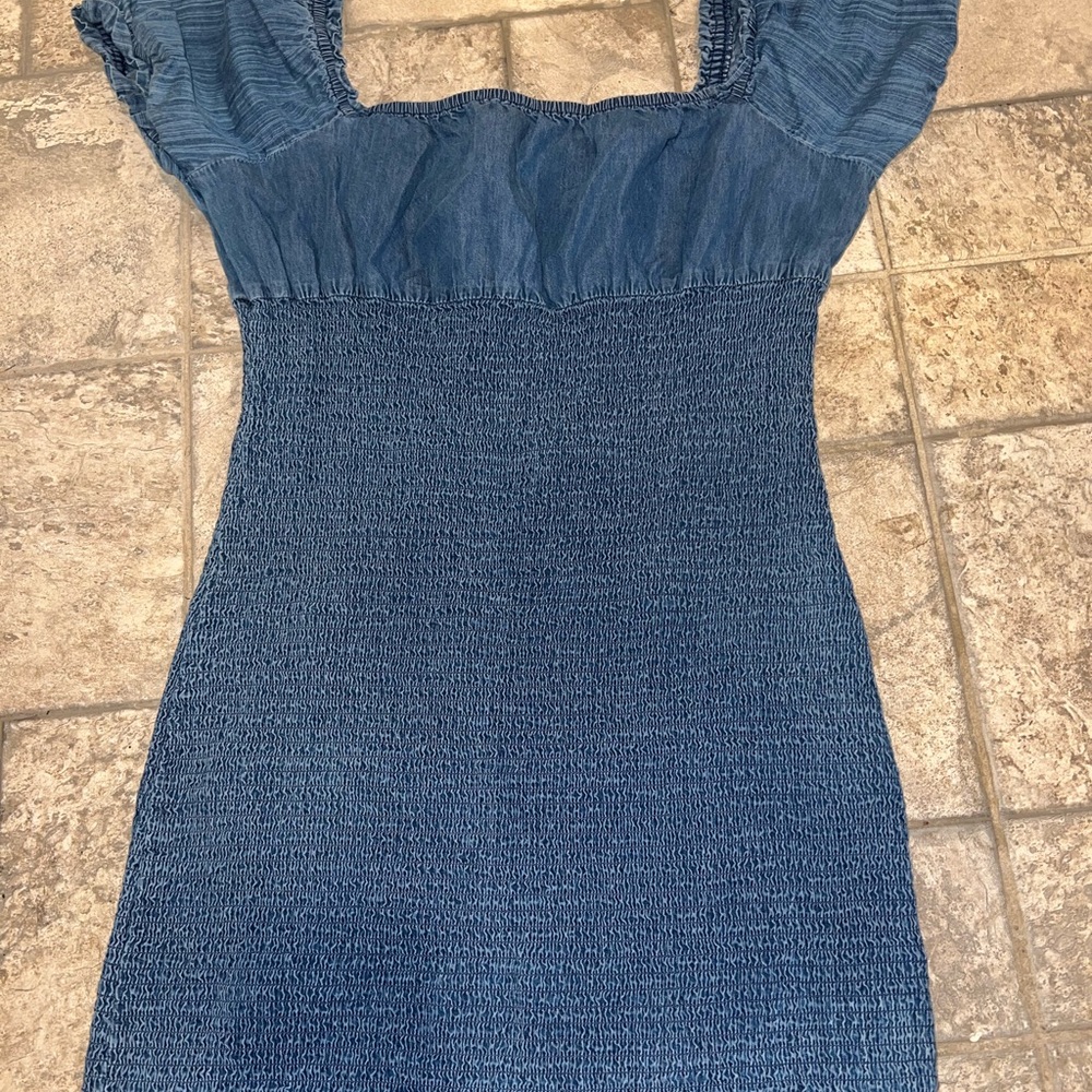 Denim Blue Smocked Dress